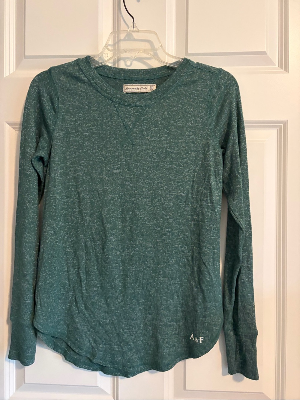 Abercrombie & Fitch Heather Teal Long-Sleeve Tee